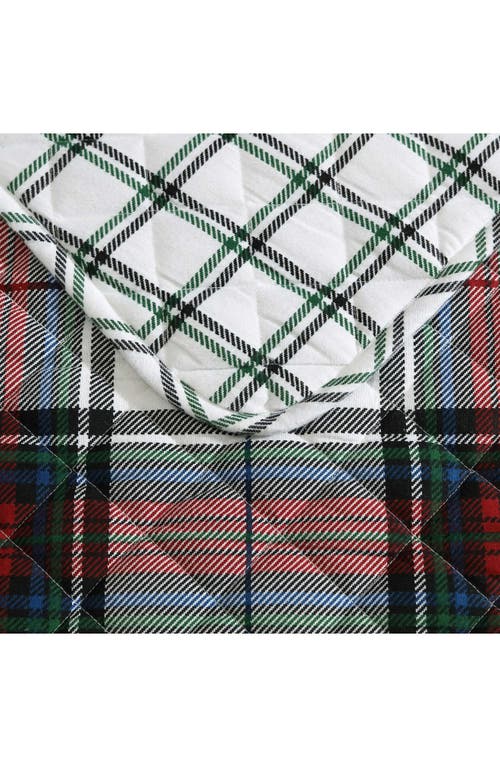 Eddie Bauer Holiday Plaid Cotton Flannel King Quilt Set In Red