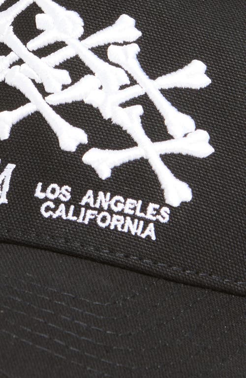 Amiri Stacked Bones Logo Adjustable Trucker Hat In Black