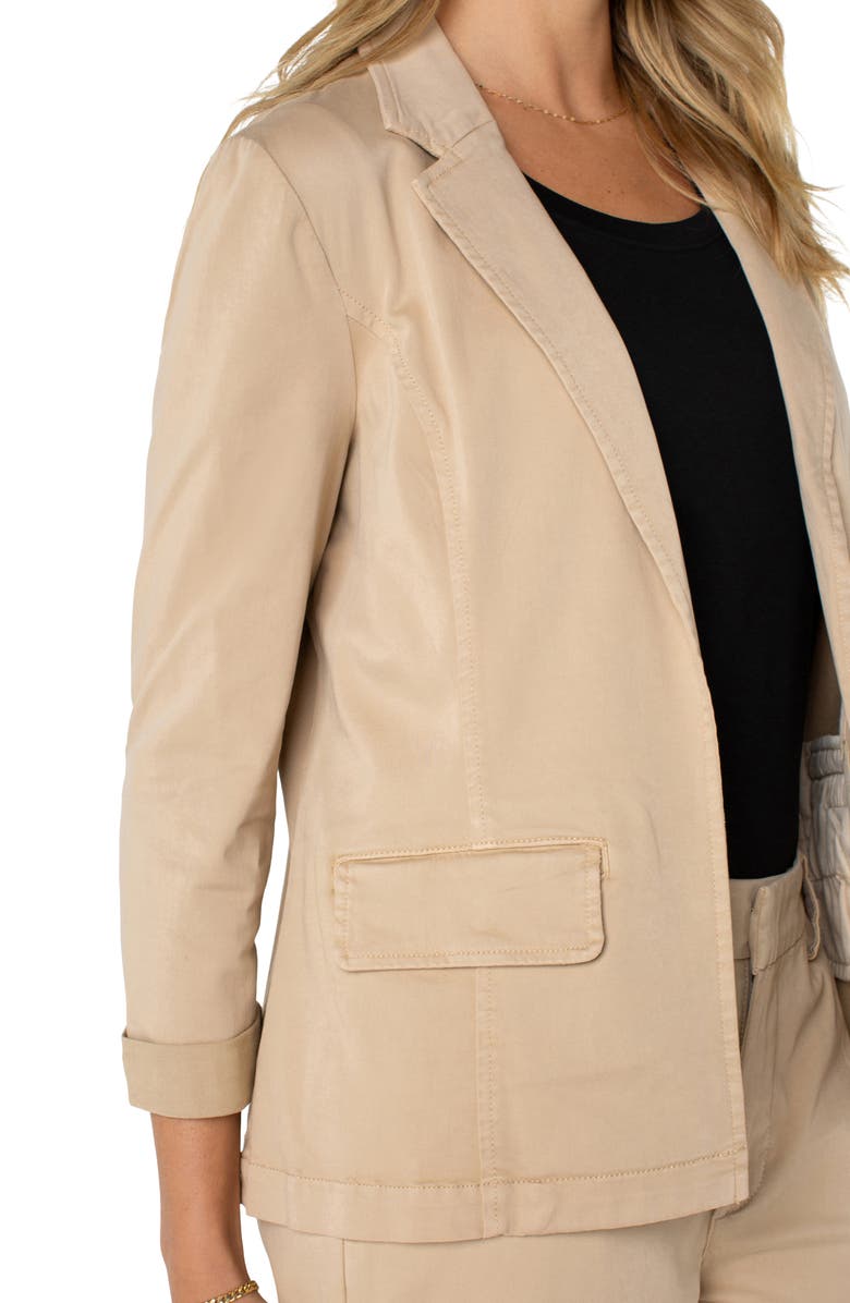 Liverpool Los Angeles Fitted Open Front Twill Blazer, Alternate, color,