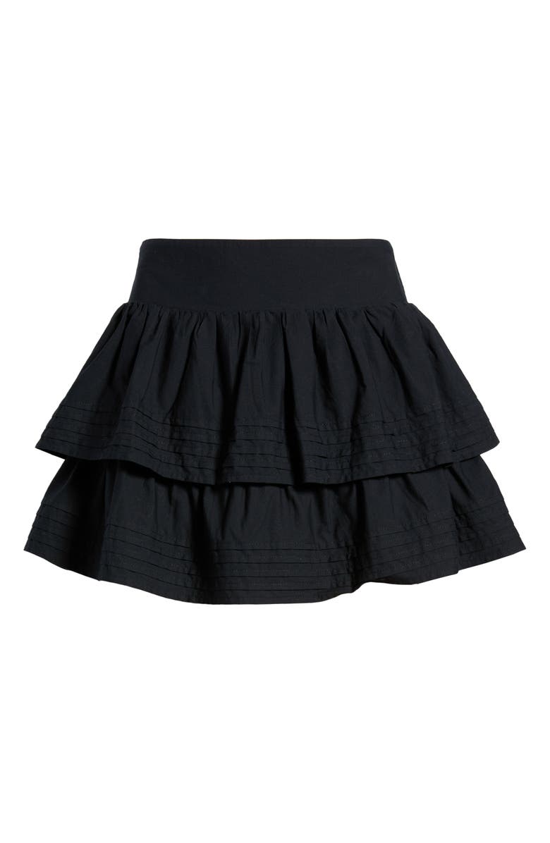 BP. Tiered Ruffle Cotton Miniskort, Alternate, color, Black