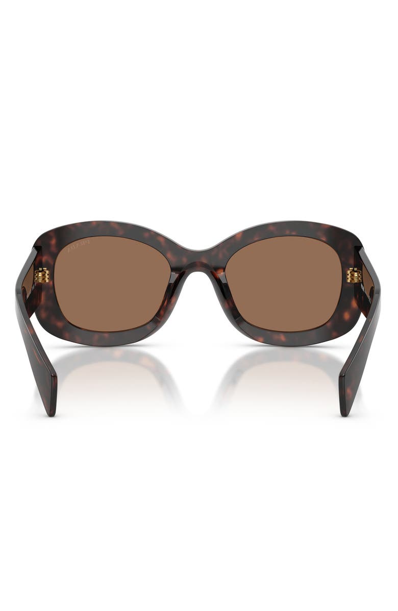 Prada 54mm Oval Sunglasses, Alternate, color, Dark Havana/ Dark Brown