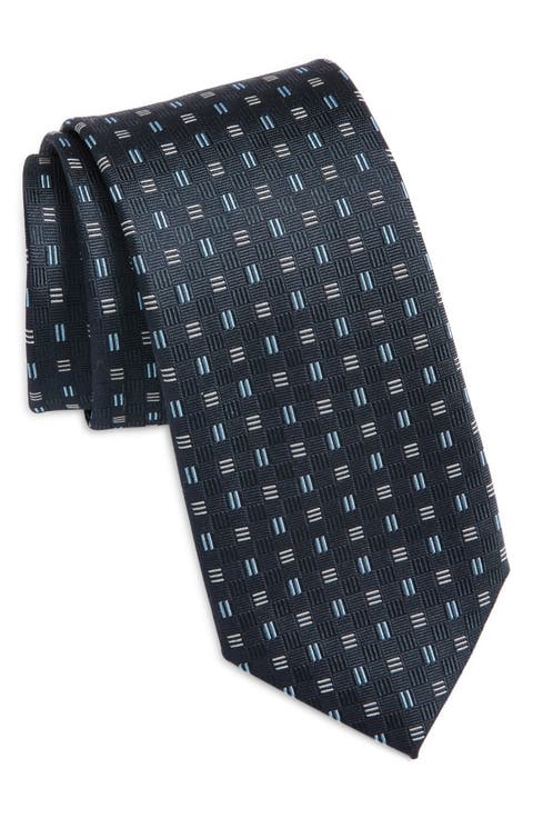 Geo Jacquard Silk Tie