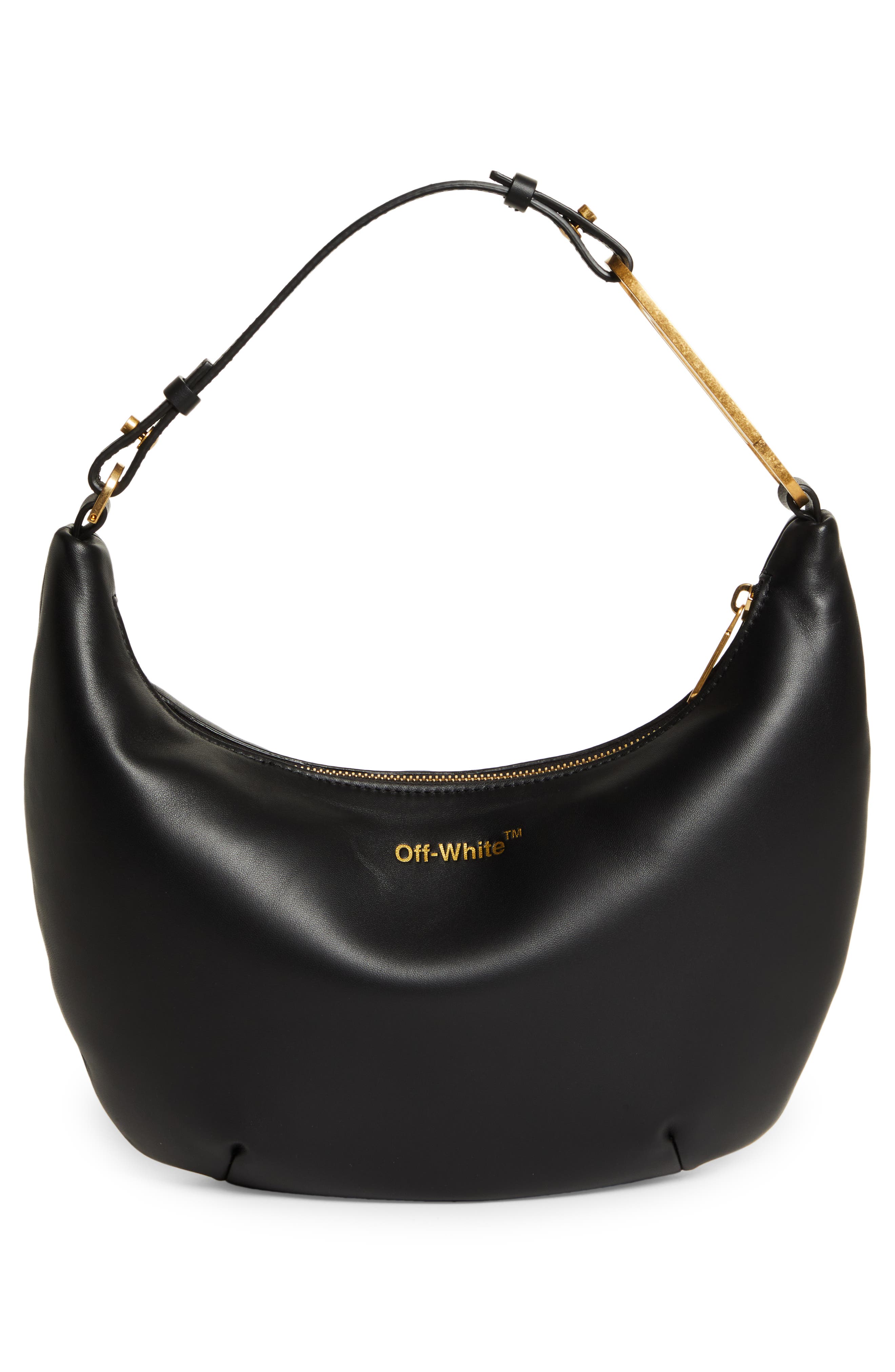 Off-White Paper Clip 28 Leather Hobo Bag, Alternate, color, 
