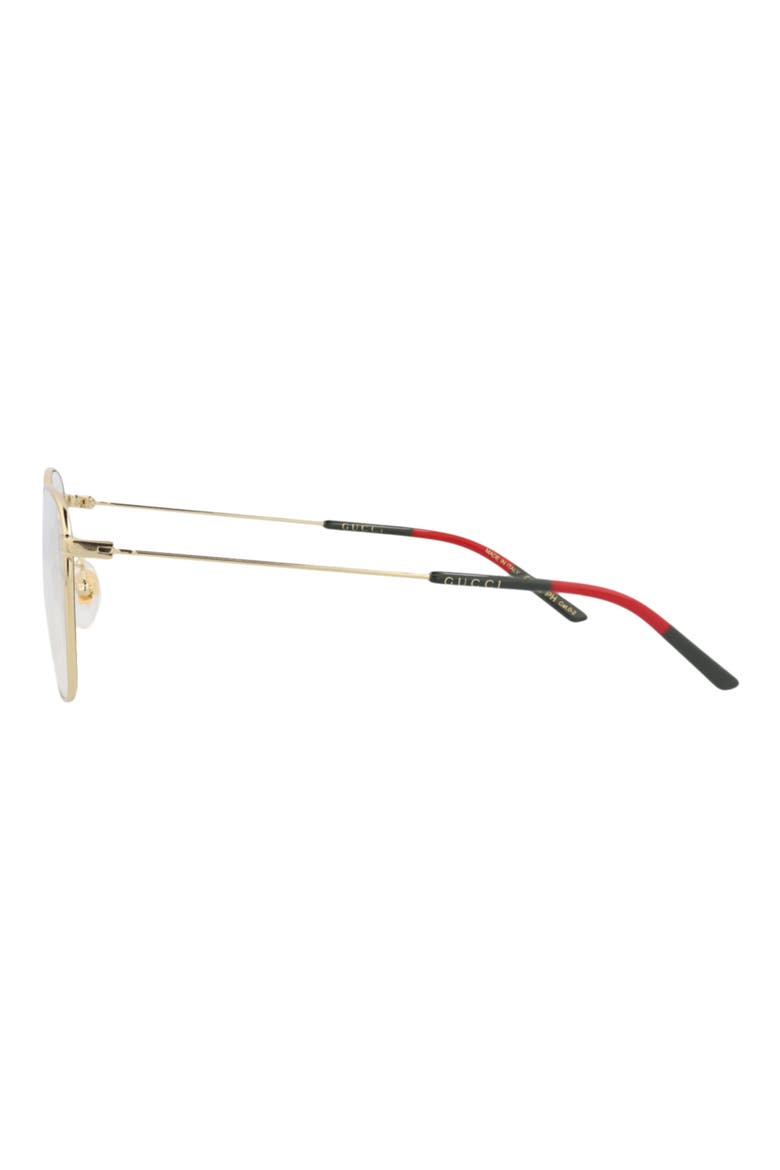 GG0681S 56mm Clear Square Sunglasses, Alternate, color, GOLD GOLD TRANSPARENT