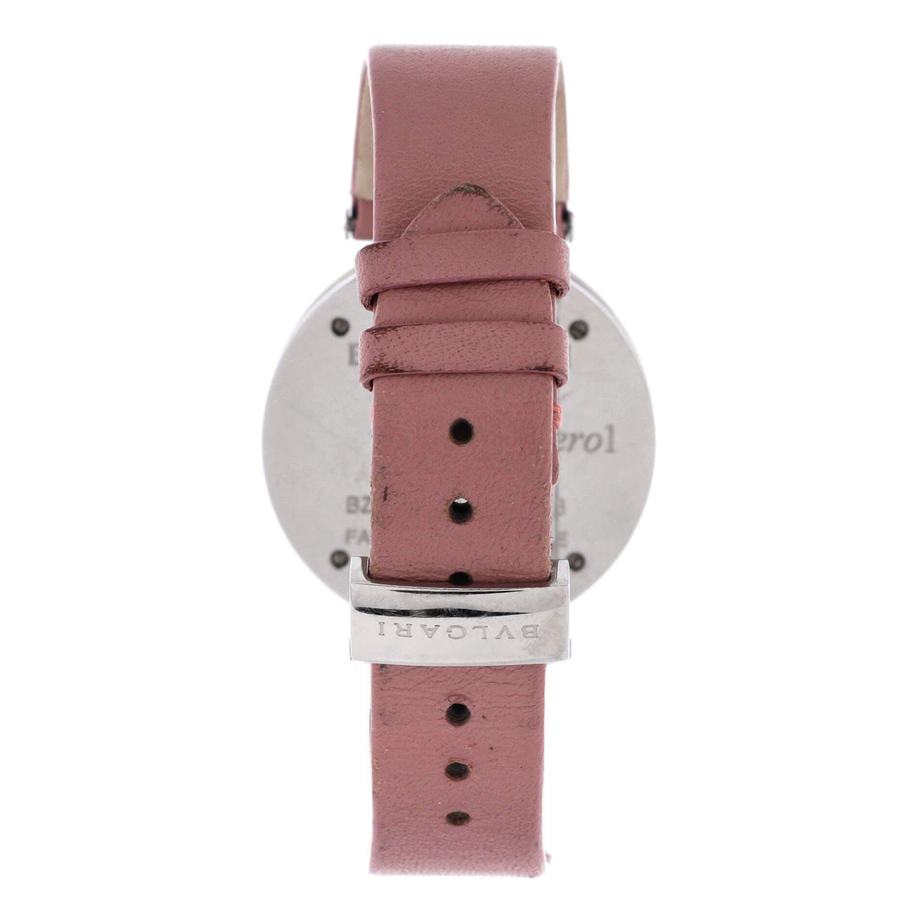 B.Zero1 Flower Motif Quartz Watch Stainless Steel and Leather with Diamond Dial and Mother of Pearl 35, Alternate, color, Metallic Silver