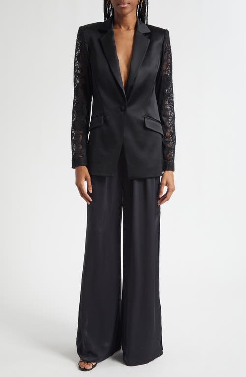 Ramy Brook Foxi Lace Trim Blazer In Black