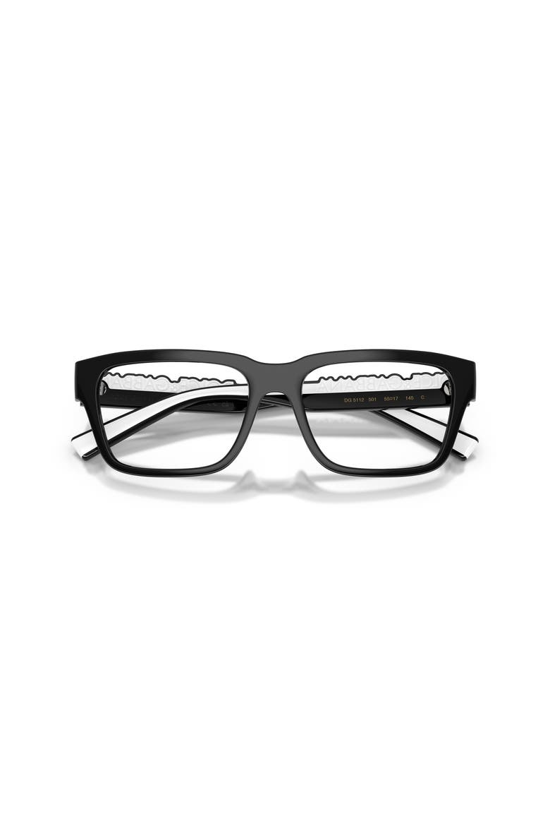 53mm Rectangle optical glasses, Alternate, color, Black