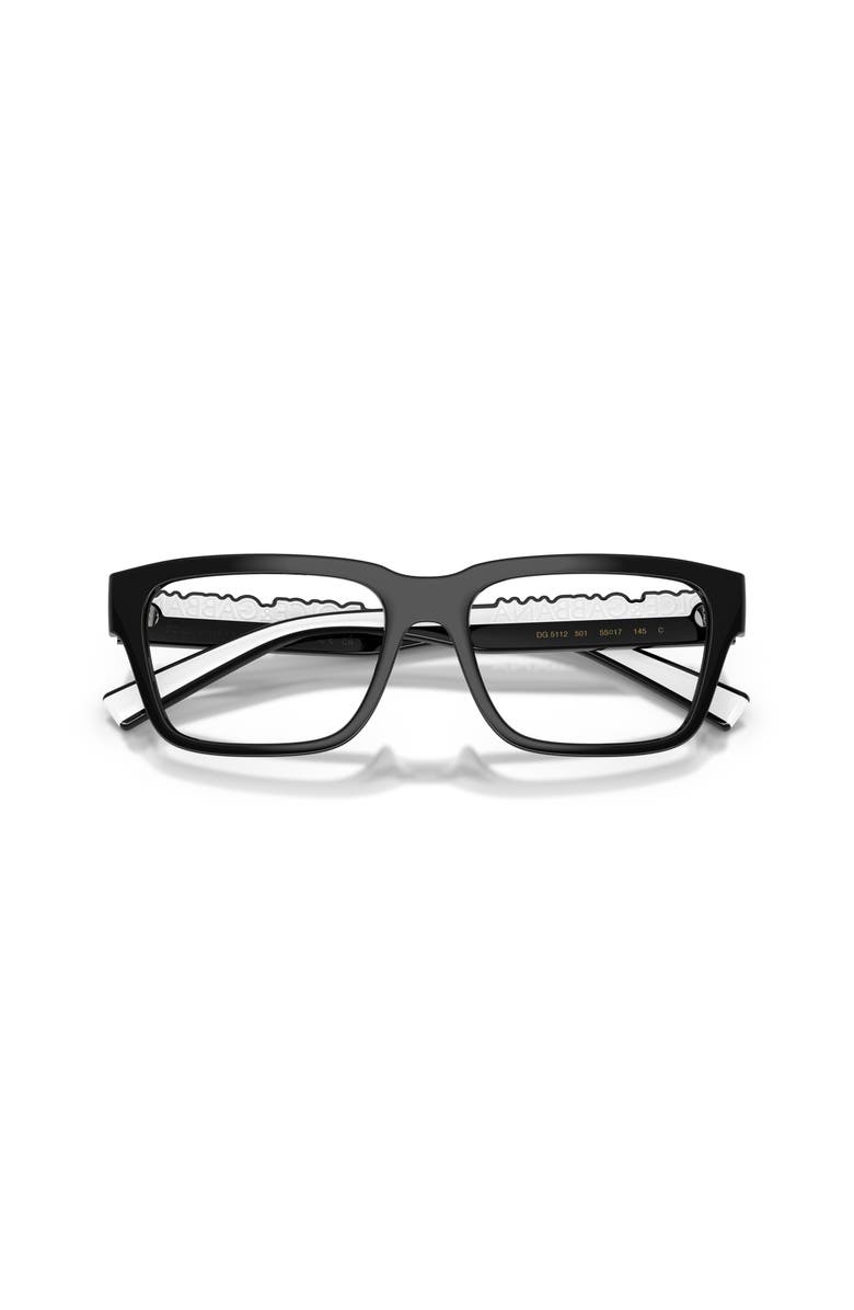 Dolce&Gabbana 55mm Rectangle optical glasses, Alternate, color, Black