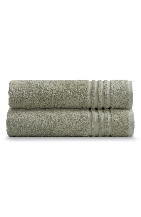 Solid Cotton 2-Piece Bath Towel Set