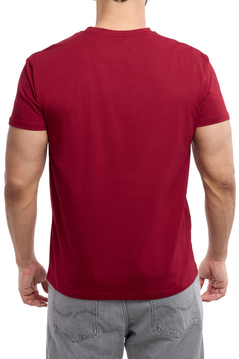 Split Neck T-Shirt, Alternate, color, BURGUNDY