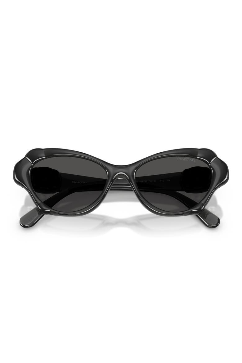 52mm Cat Eye Sunglasses, Alternate, color, DARK GREY / DARK GREY