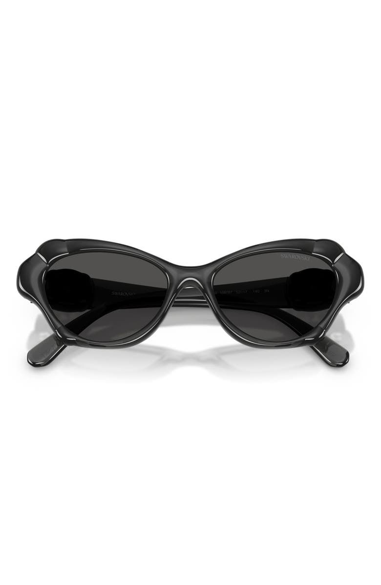 Swarovski 52mm Cat Eye Sunglasses, Alternate, color, Dark Grey / Dark Grey