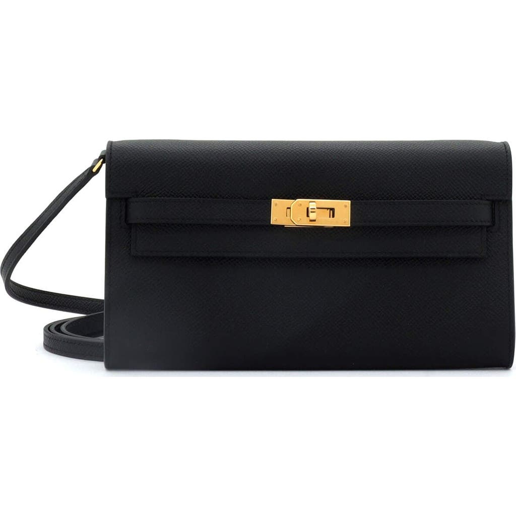 Pre-owned Hermes Hermes Kelly To Go Wallet Epsom In Black