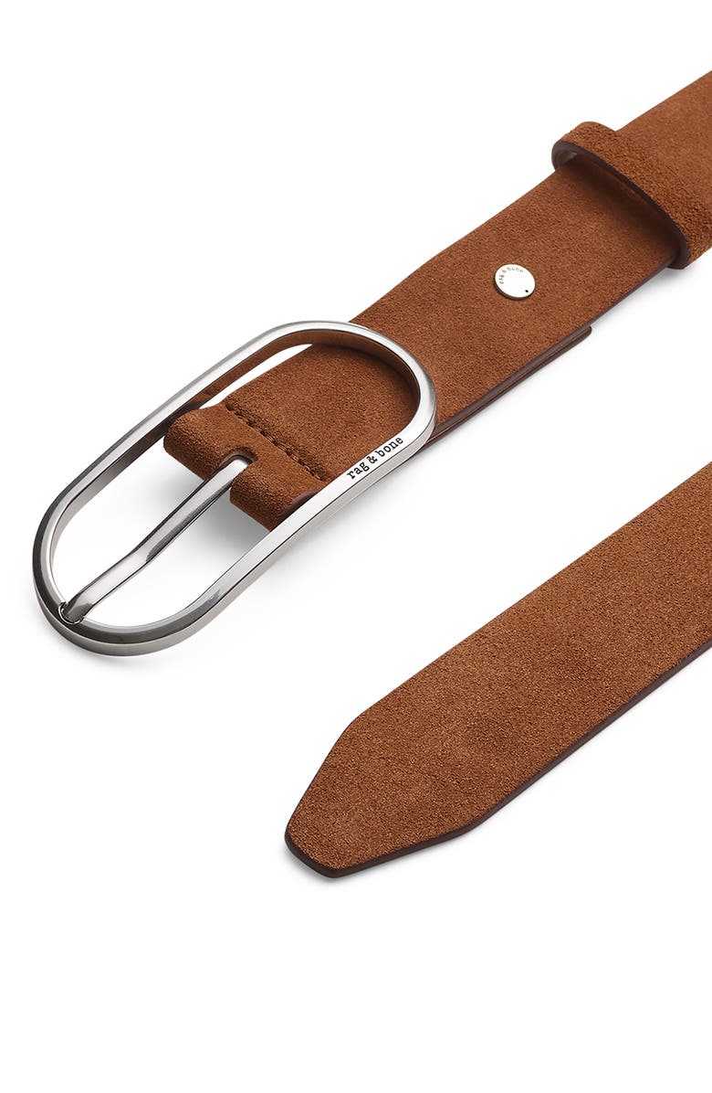rag & bone Rebound Suede Belt, Alternate, color, Pecan Sand