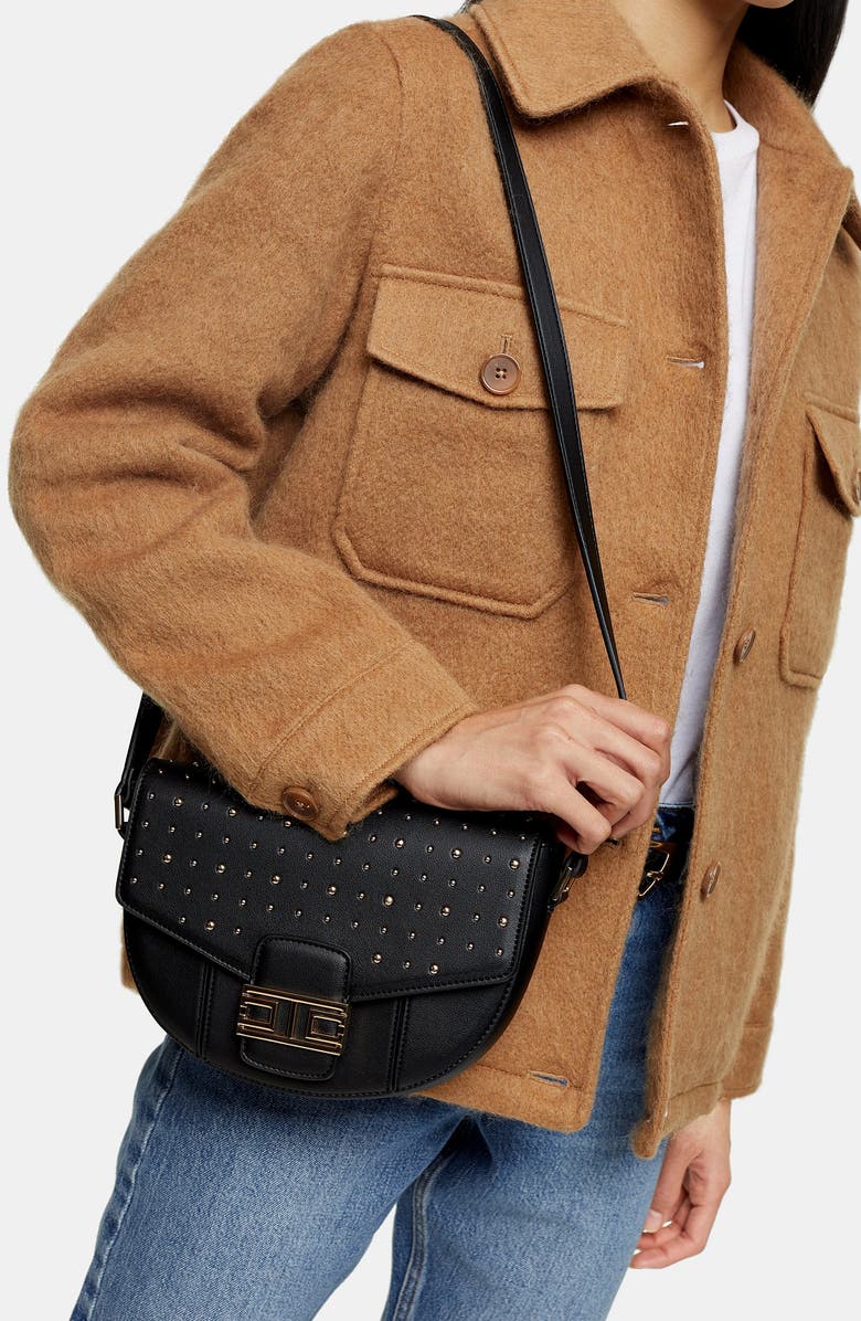 Topshop Brandu Faux Leather Shoulder Bag, Alternate, color,