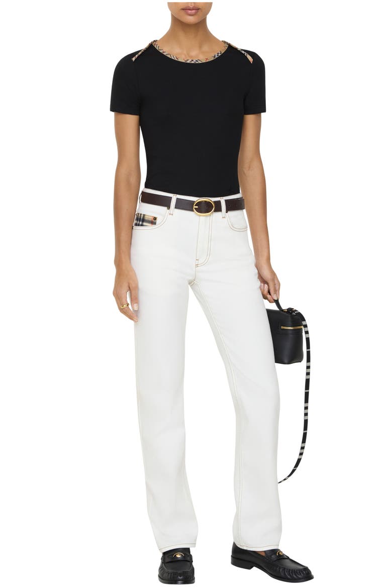 Mid-rise Straight Jeans, Main, color, Optic white