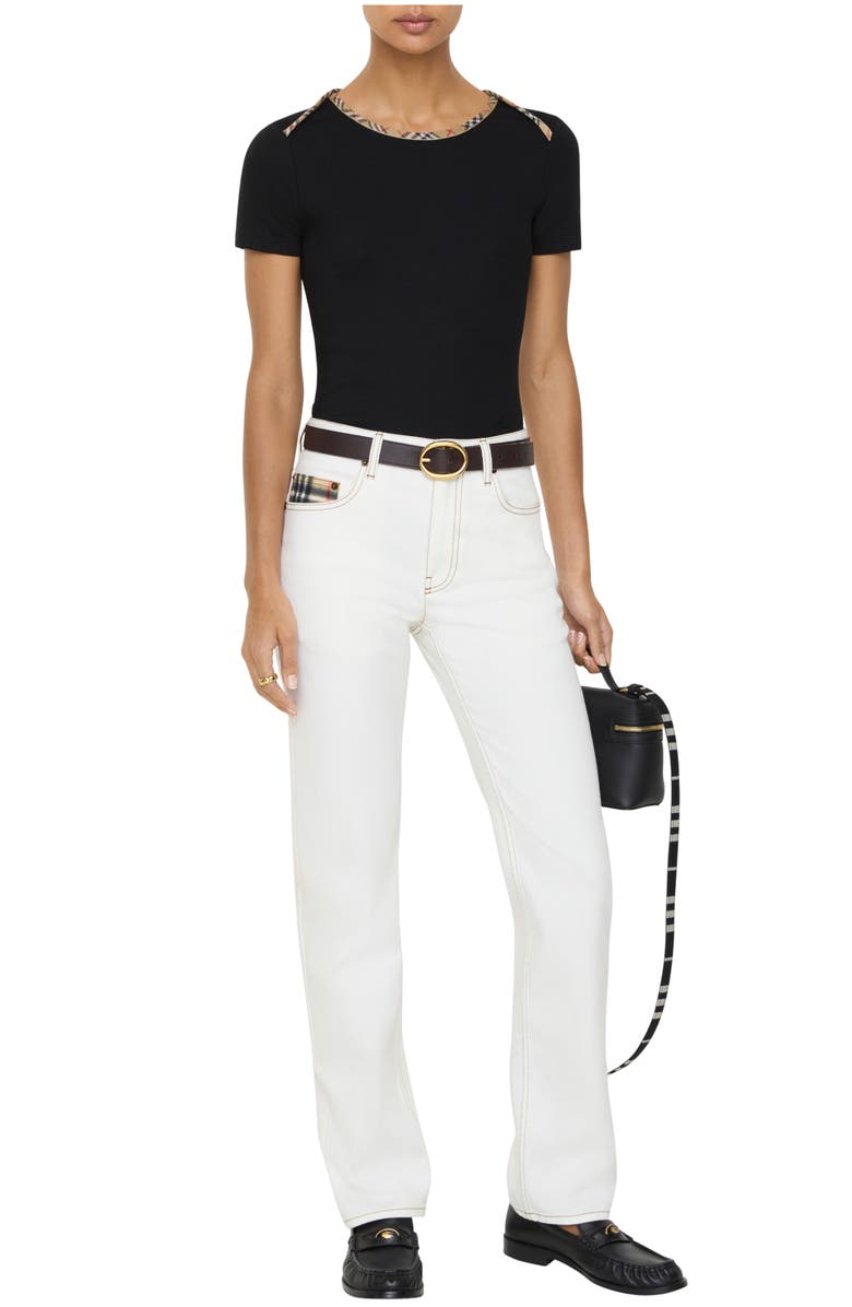 Burberry Mid-rise Straight Jeans, Main, color, Optic White