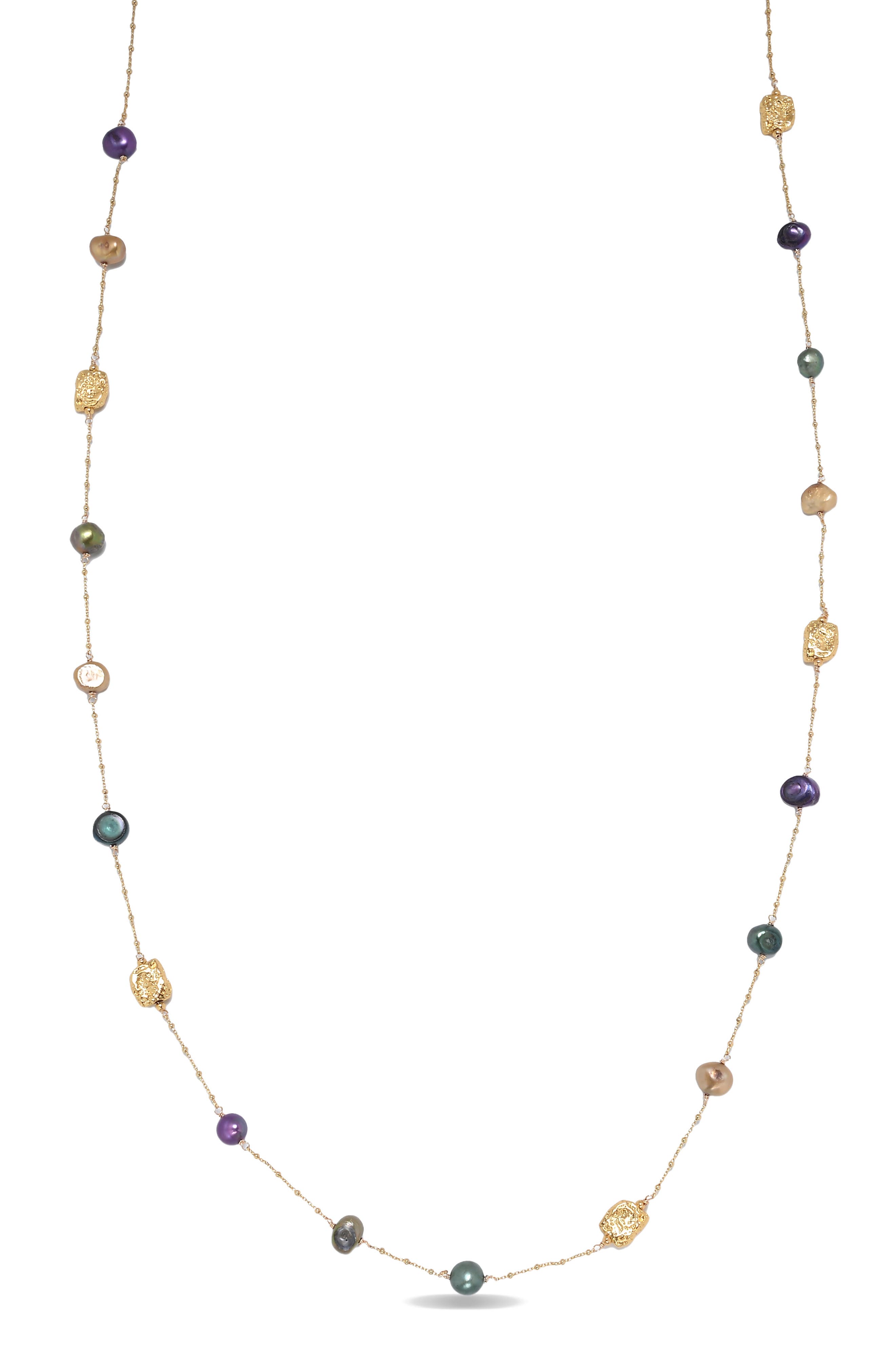 EYE CANDY LOS ANGELES Teresa Freshwater Pearl Station Necklace