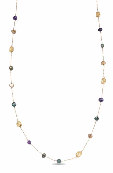 EYE CANDY LOS ANGELES Teresa Freshwater Pearl Station Necklace