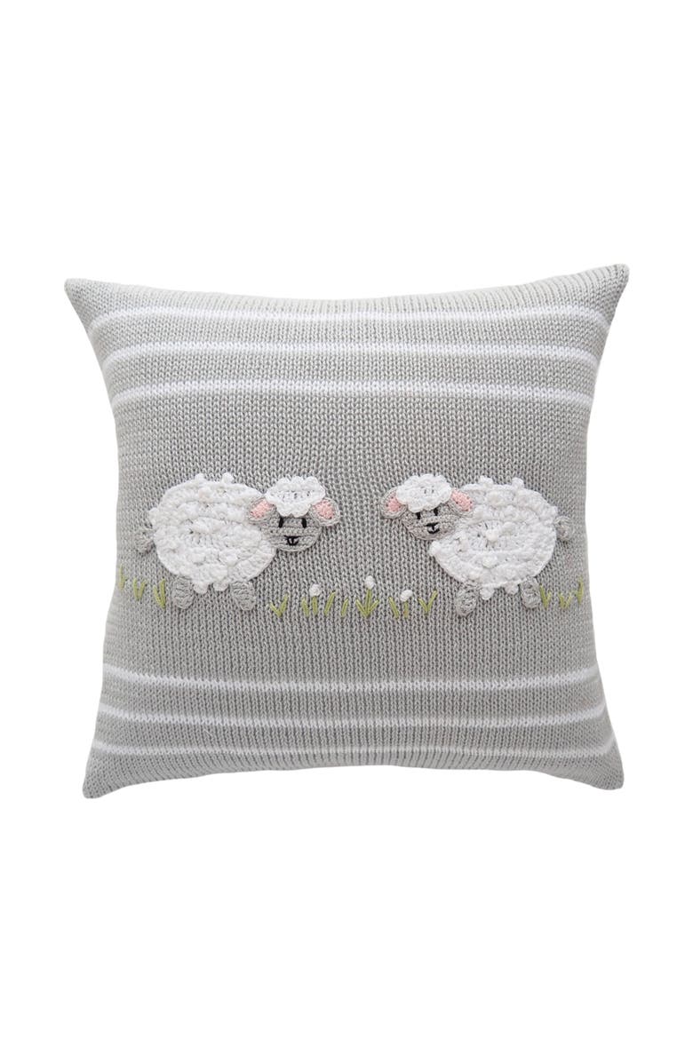 Melange Collection 10" Lamb Throw Pillow, Main, color, Grey