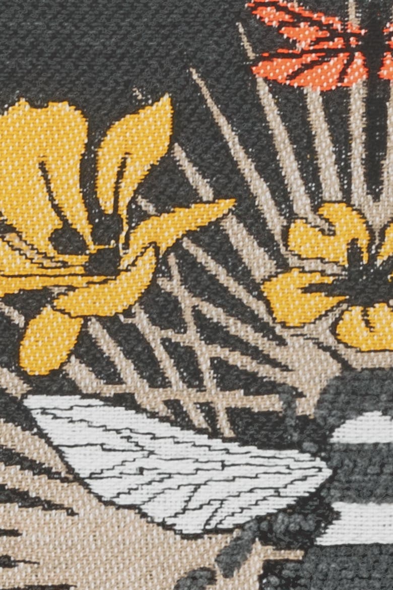 Honey Bee Jacquard Chenille accented Indoor & Outdoor Woven Accent Pillow, Alternate, color, Multi
