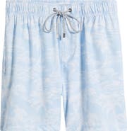 Vintage Summer Print Water Repellent Volley Swim Trunks