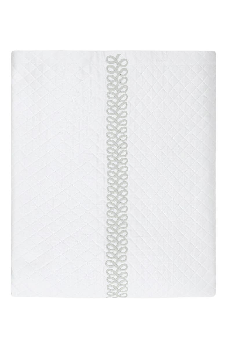 Matouk Astor Braid Matelassé Coverlet, Main, color, Silver