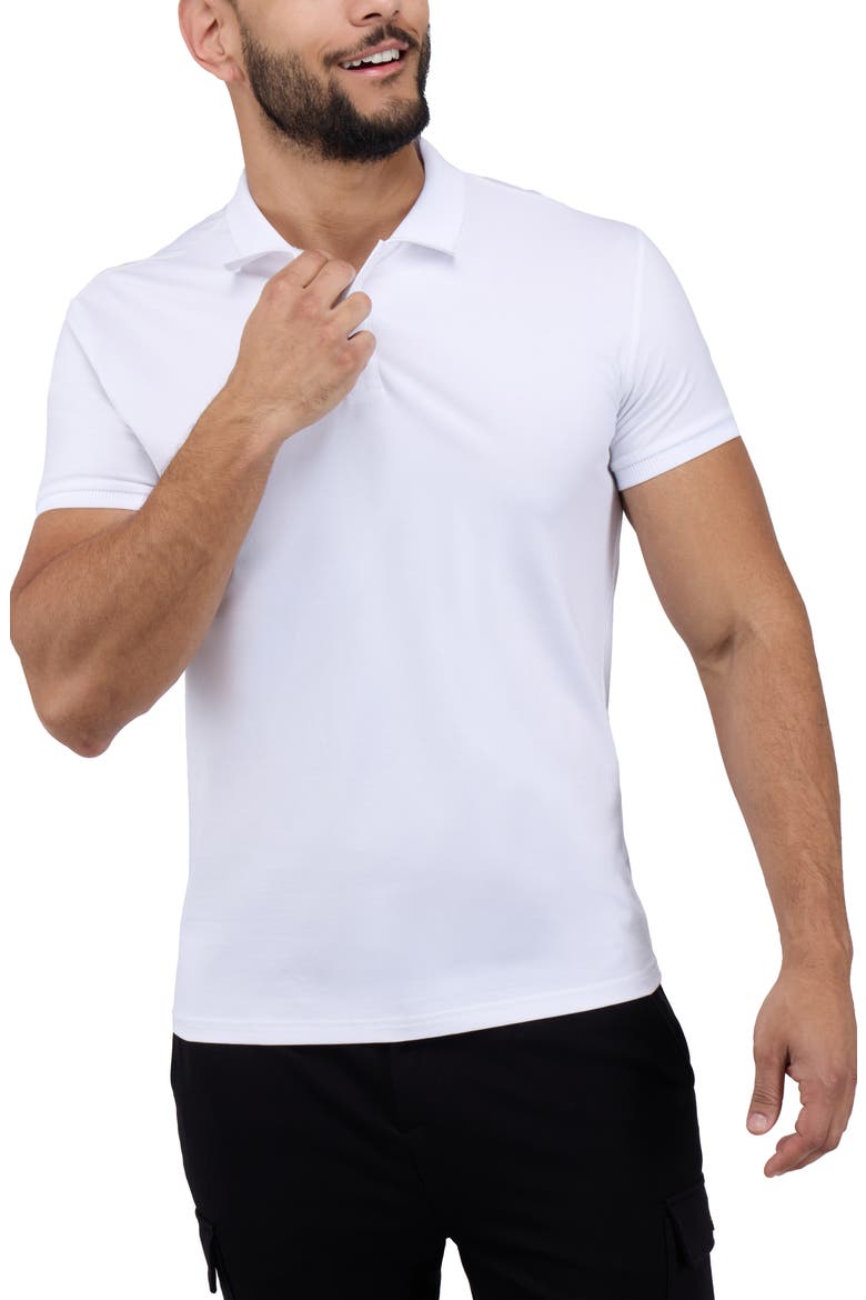 Stretch Cotton Rib Polo, Alternate, color, WHITE