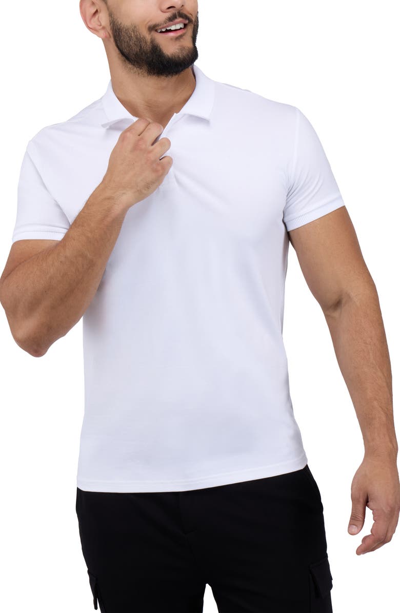 XRAY Stretch Cotton Rib Polo, Alternate, color, White