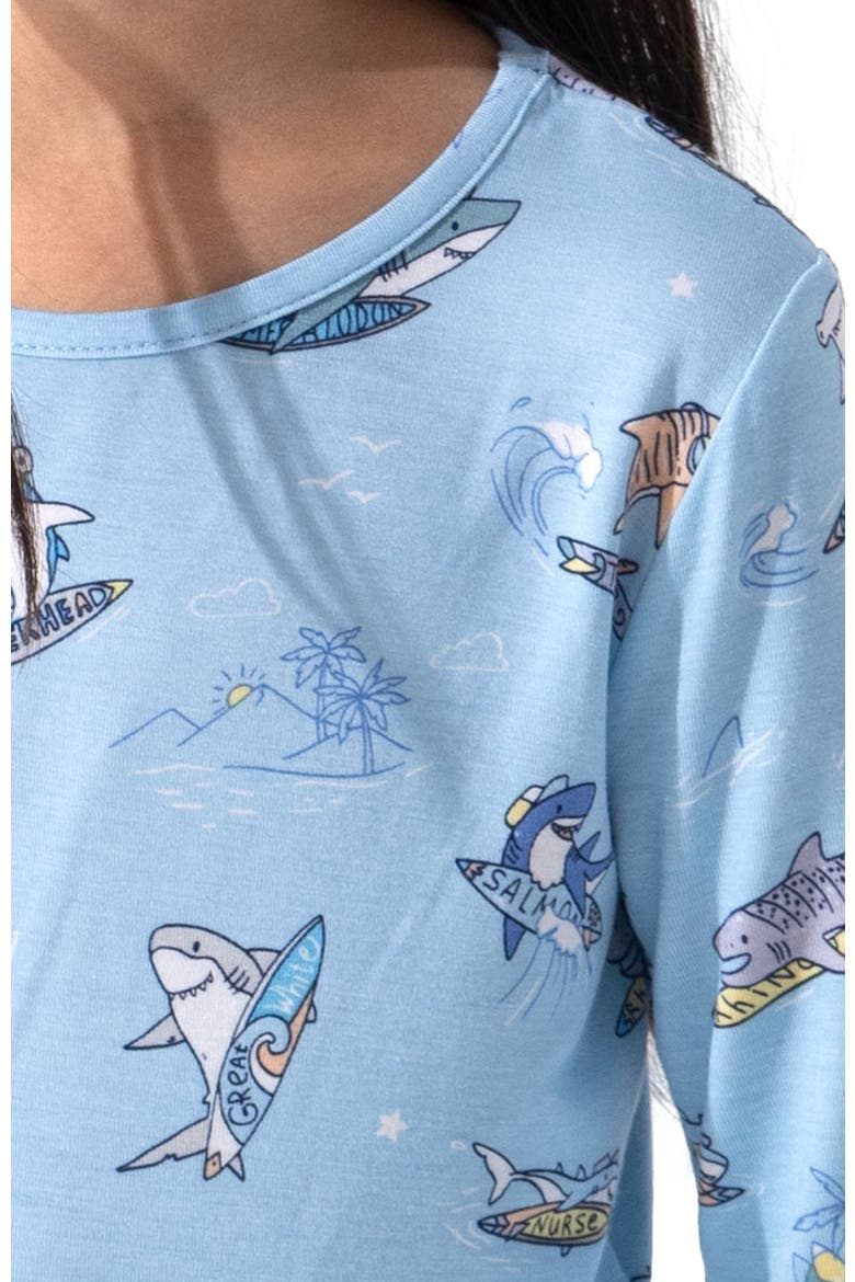Kids' Shark School Set of 2 Piece Pajamas, Alternate, color, Shark School