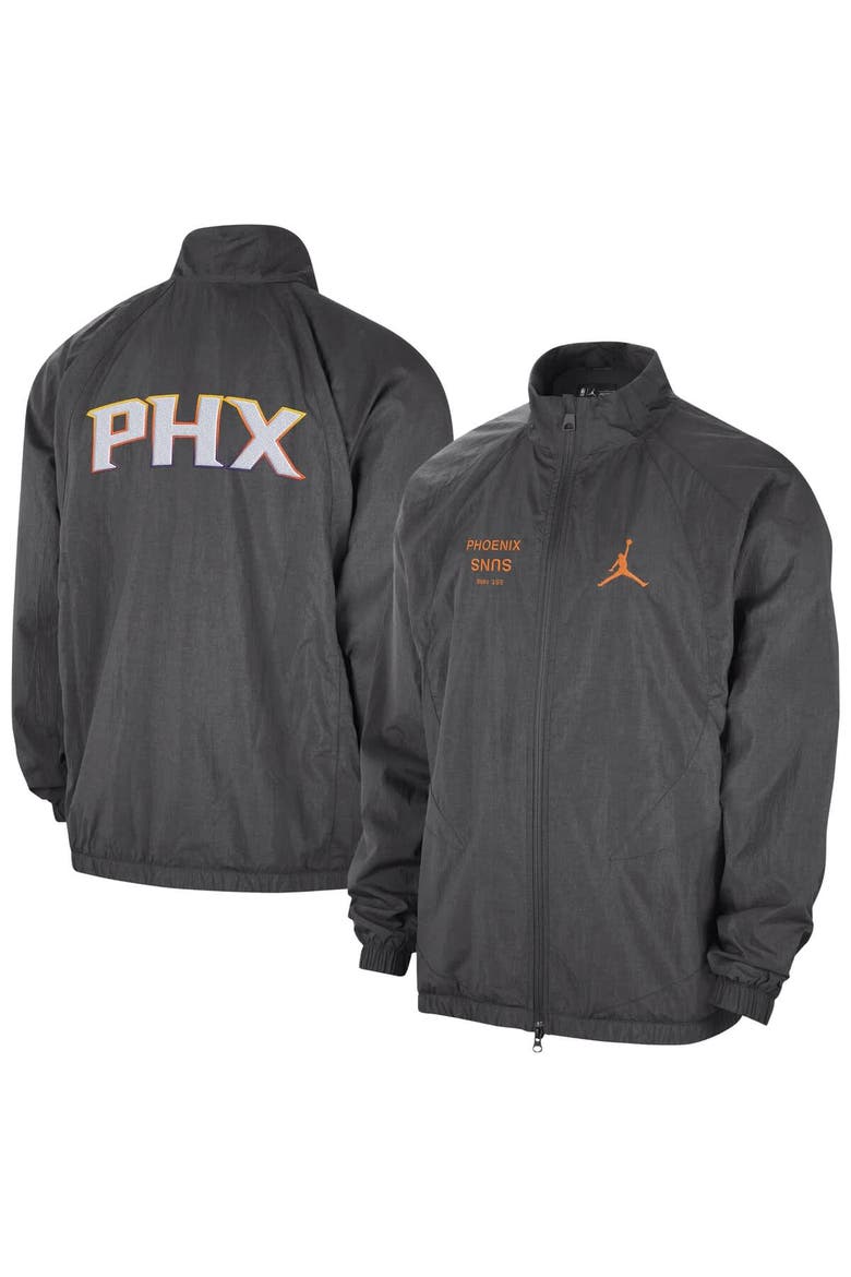 Men's Jordan Brand Gray Phoenix Suns Courtside Statement Edition Jumpman Jam Full-Zip Jacket, Main, color, Gray