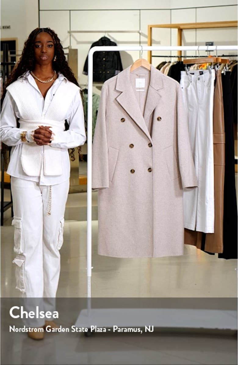 Double Breasted Wool Blend Coat, sales video thumbnail