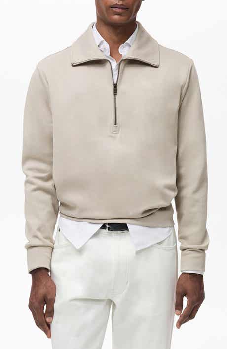 MANGO Cotton Blend Half Zip Sweatshirt