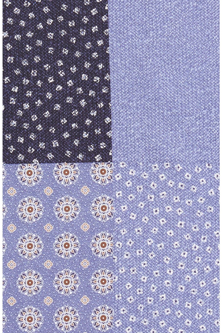 Patchwork Silk Pocket Square, Alternate, color, BLUE