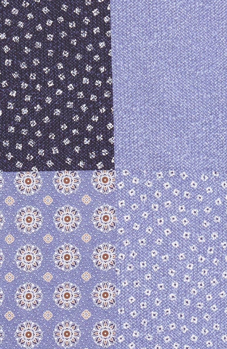 Nordstrom Patchwork Silk Pocket Square, Alternate, color, Blue