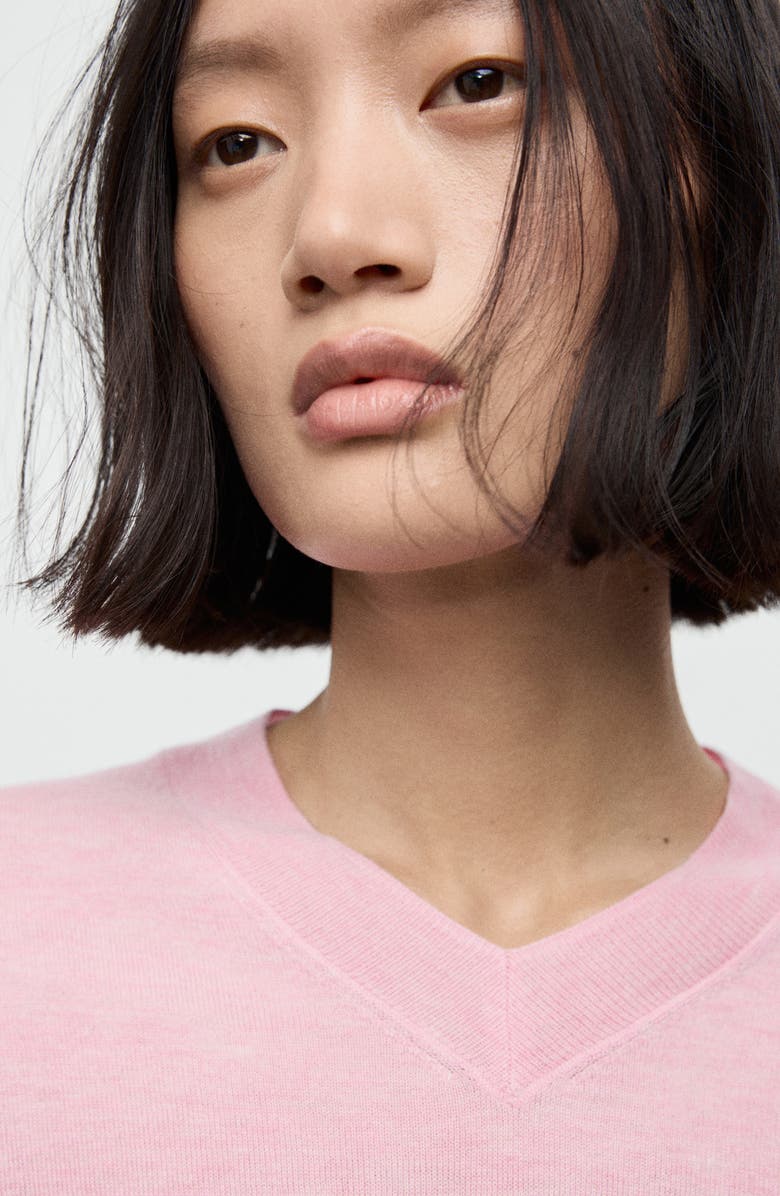 MANGO V-Neck Sweater, Alternate, color, Pink