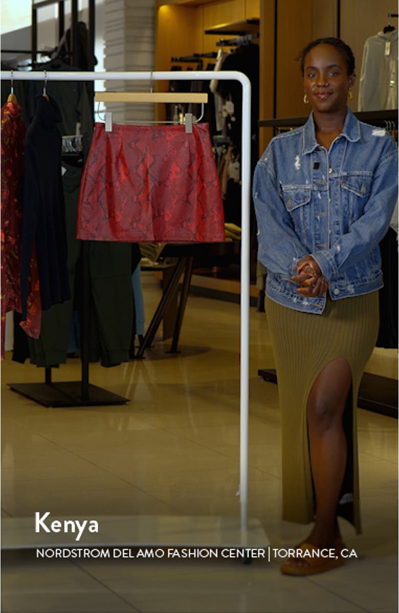 Editor Pelmet Snakeskin Print Faux Leather Miniskirt, sales video thumbnail