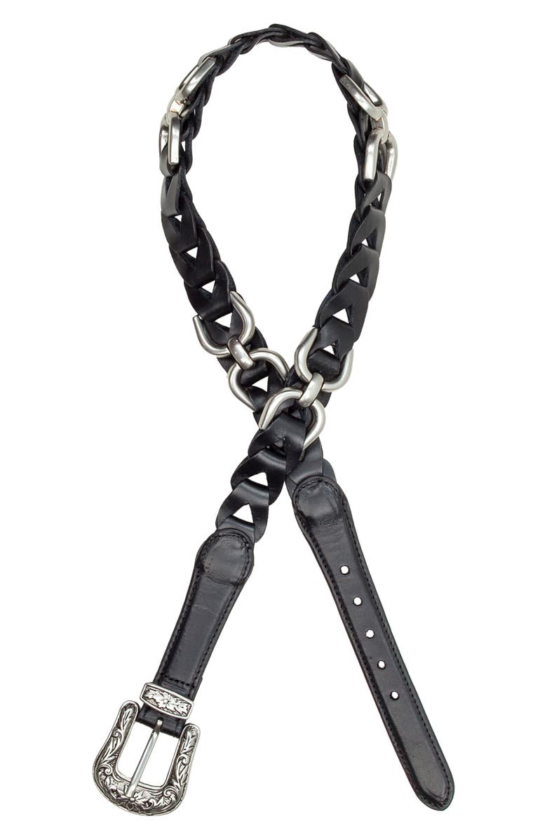 Patricia Nash Concho Leather Belt, Alternate, color, Black