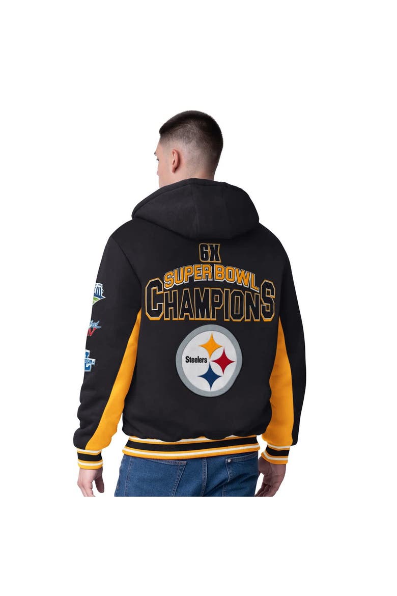 Men's G-III Extreme Black Pittsburgh Steelers No Huddle Commemorative Full-Zip Hoodie Jacket, Alternate, color, Black