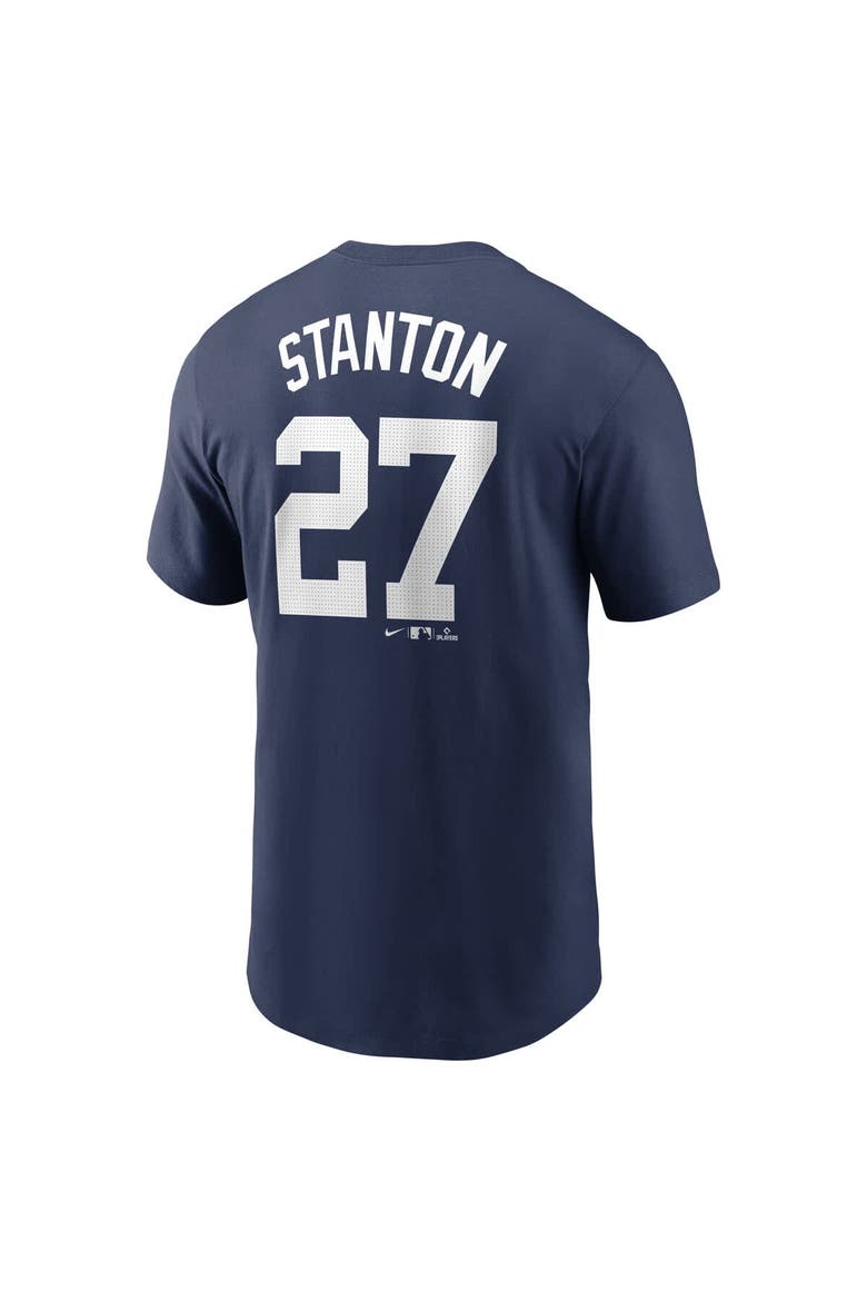 Men's Nike Giancarlo Stanton Navy New York Yankees Fuse Name & Number T-Shirt, Alternate, color, Navy