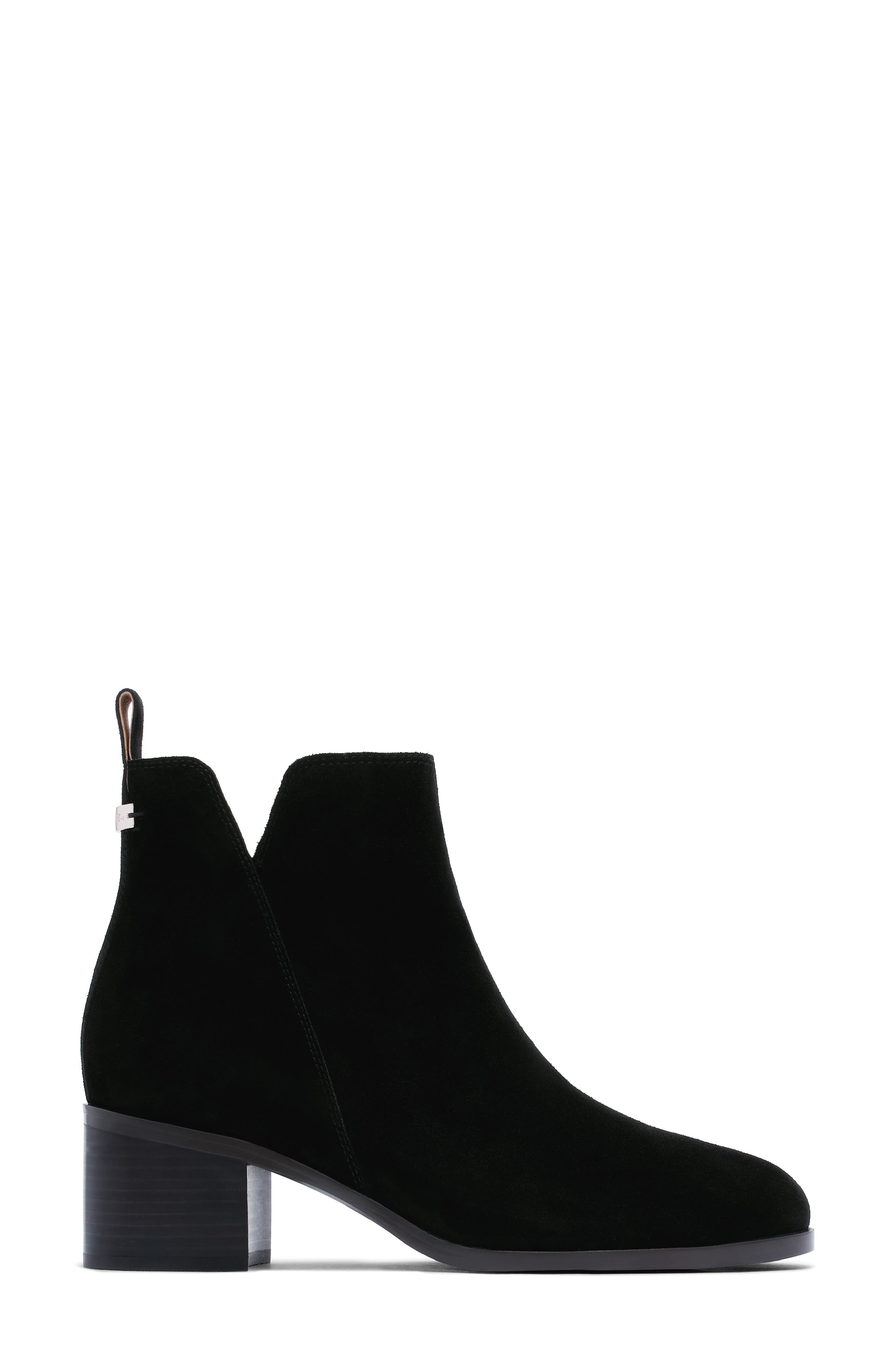 Georgia Leather Bootie, Alternate, color, BLACK SUEDE
