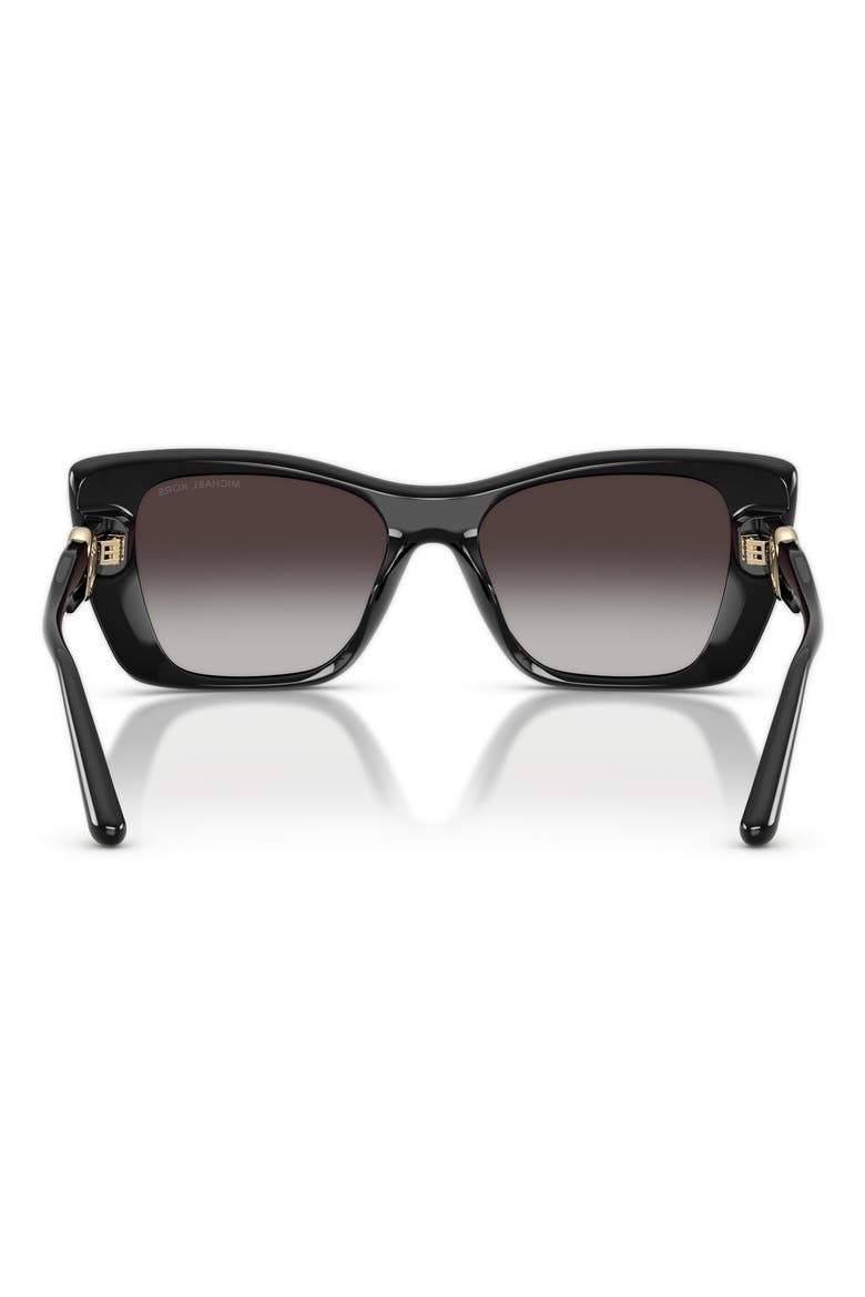 Tokyo 51mm Gradient Square Sunglasses, Alternate, color, BLACK / SMOKE GRADIENT