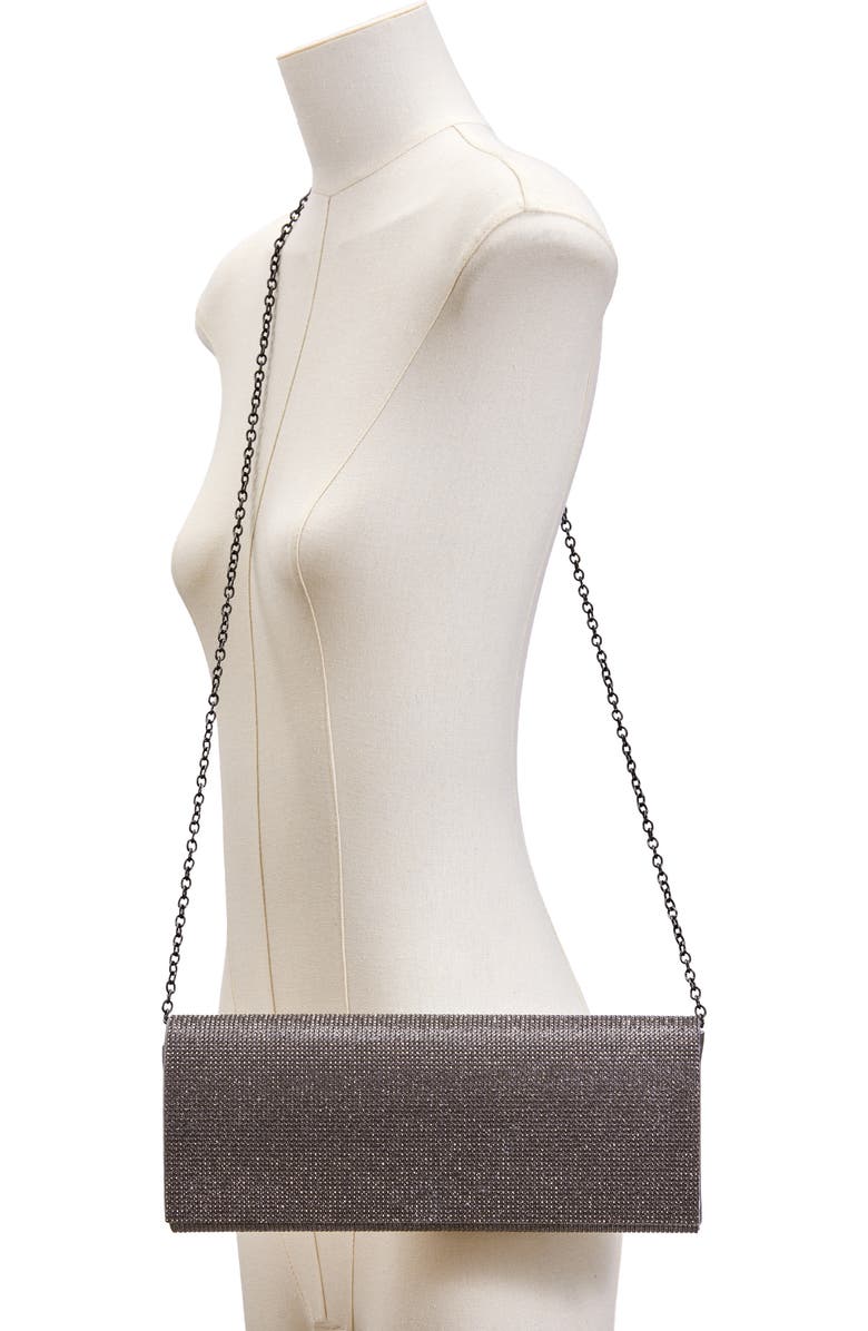 LADY COUTURE Radiant Rhinestone Clutch, Alternate, color, Pewter