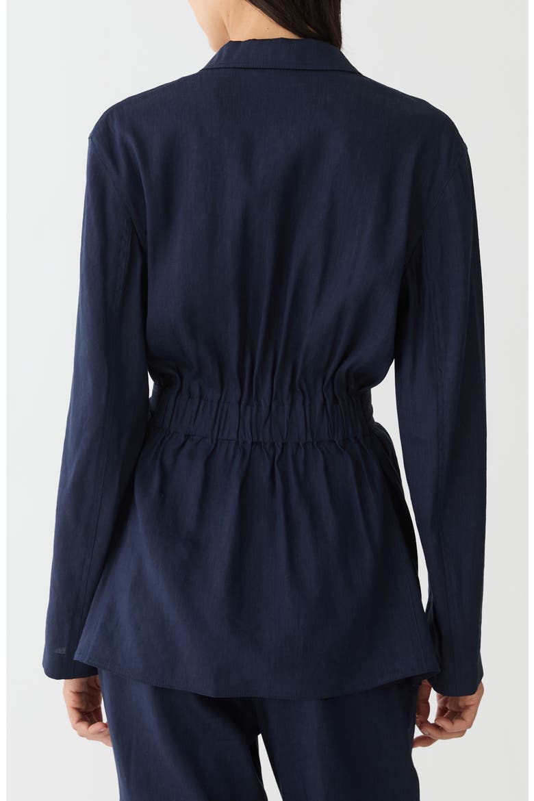 Belted Linen Blend Jacket, Alternate, color, INK