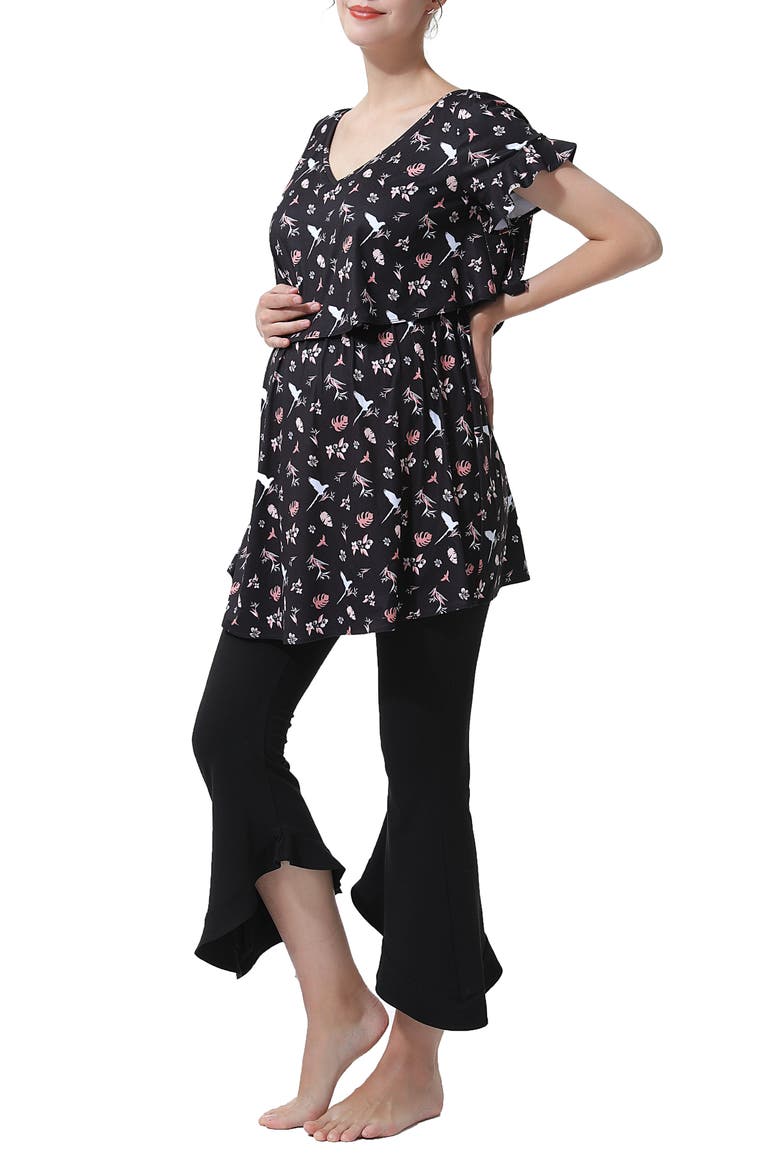 Angela Maternity/Nursing Pajamas, Alternate, color, BLACK