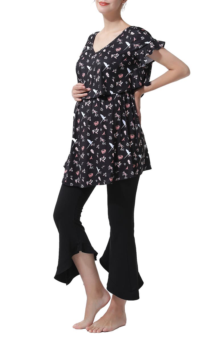 Kimi and Kai Angela Maternity/Nursing Pajamas, Alternate, color, Black