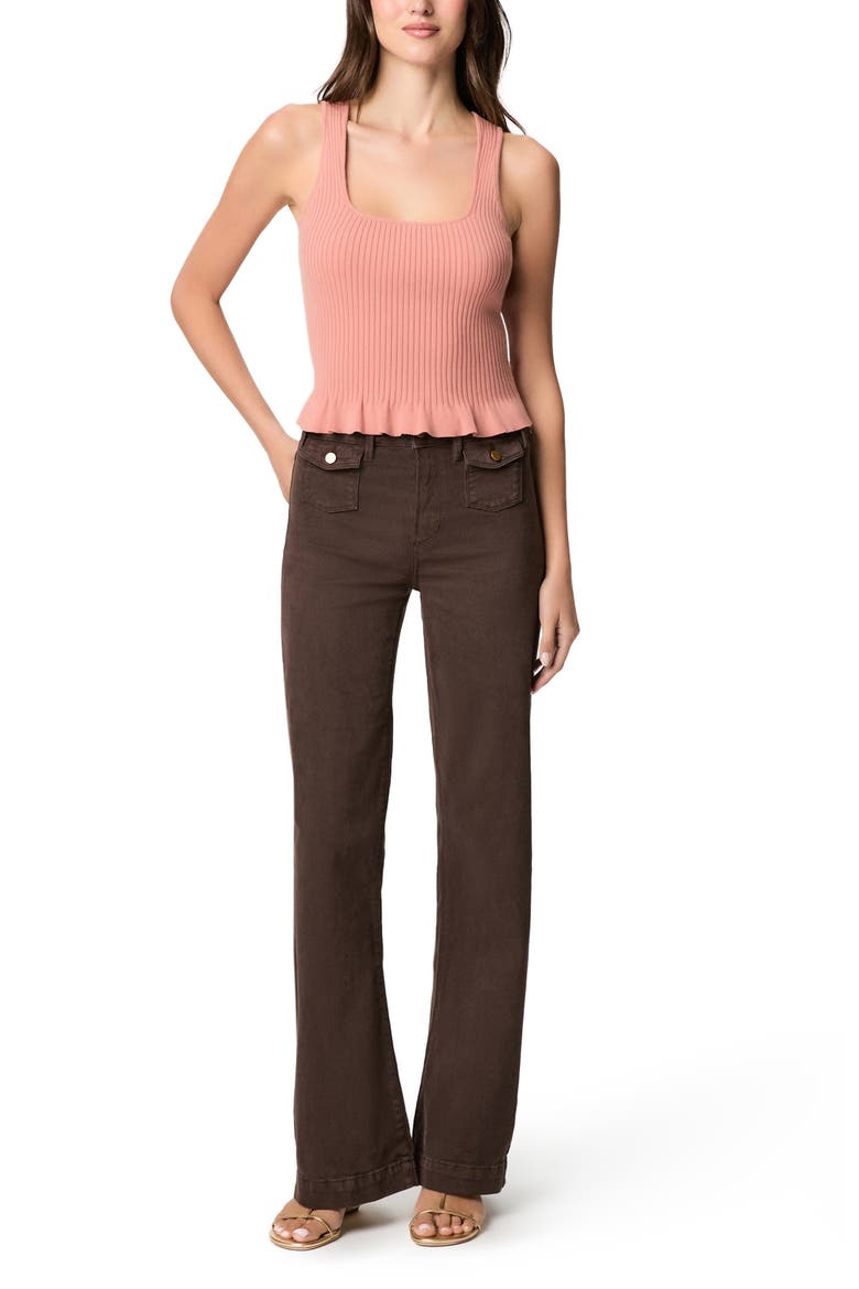 Leenah Patch Pocket Wide Leg Jeans, Alternate, color, RICH CHOCOLATE