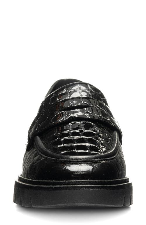 Ara Crescent Lug Penny Loafer In Black