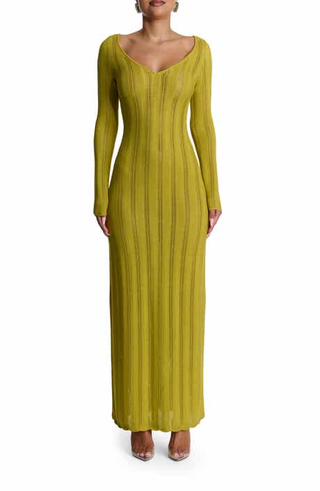 Naked Wardrobe Long Sleeve Knit Maxi Dress
