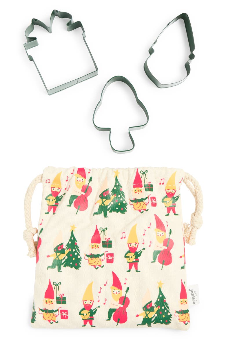 Set of 3 Gnome for the Holidays Cookie Cutters in a Gift Bag, Main, color, MULTI